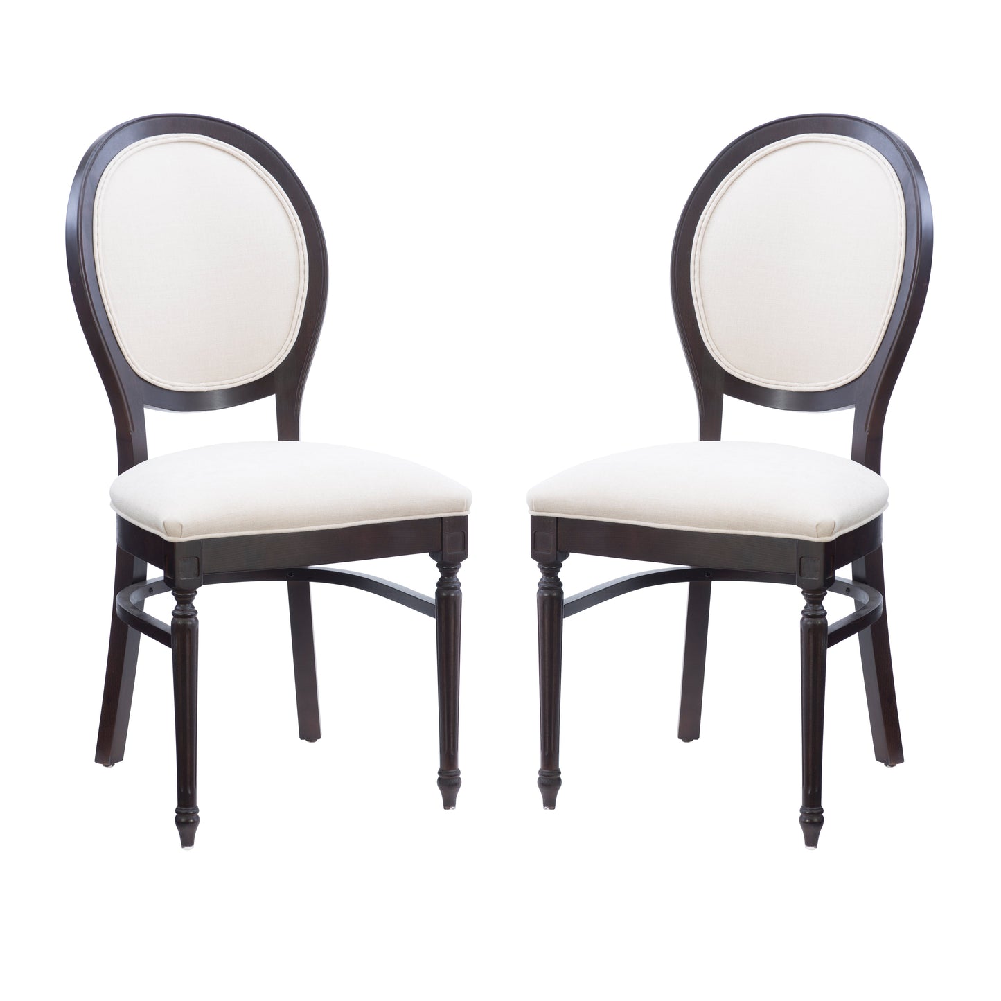 Chaise d'appoint Babylon marron avec assise rembourrée (lot de 2)