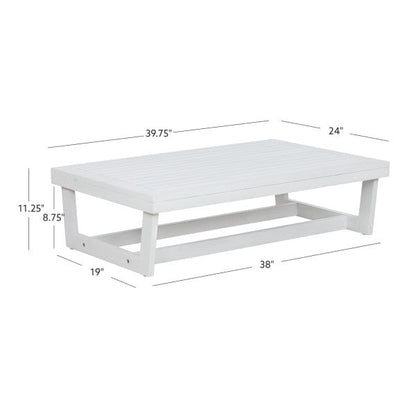 Table basse Bluffton naturelle ou blanche