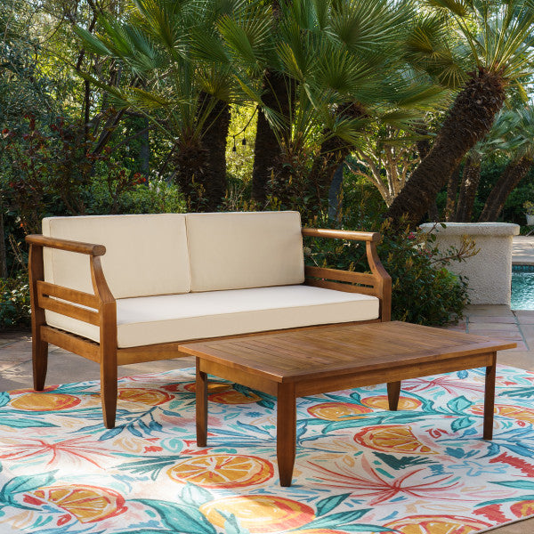 Ensemble canapé deux places et table basse Corolla bleu marine ou beige