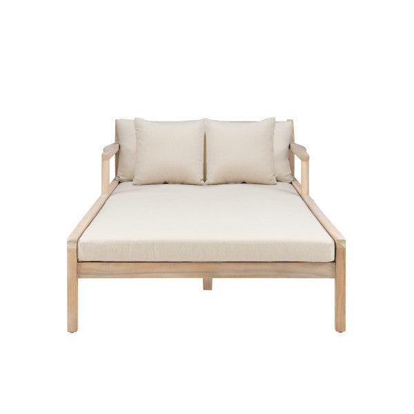 Chaise longue double d'extérieur Svana beige