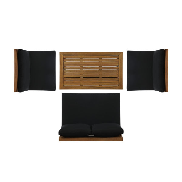 Ensemble d'extérieur Bluffton noir, blanc ou gris, 4 pièces