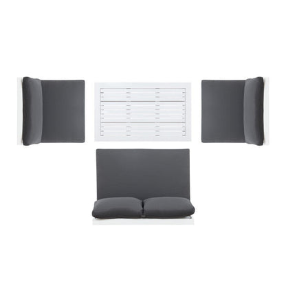 Ensemble d'extérieur Bluffton noir, blanc ou gris, 4 pièces