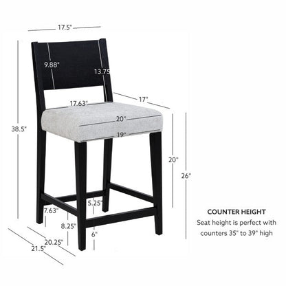 Tabourets de bar rembourrés noirs Cosgrove (lot de 2)