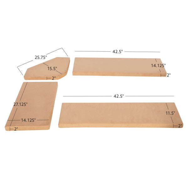 Ensemble de coussins en microfibre beige Chelsea