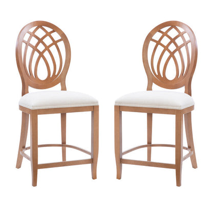 Tabourets de bar Oakley marron avec assise rembourrée (lot de 2)