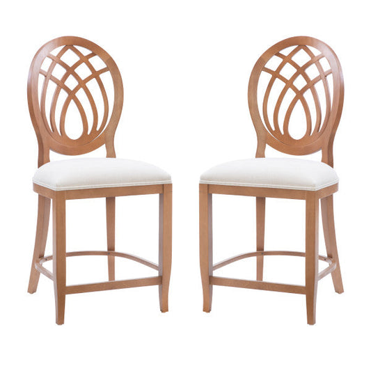 Tabourets de bar Oakley marron avec assise rembourrée (lot de 2)