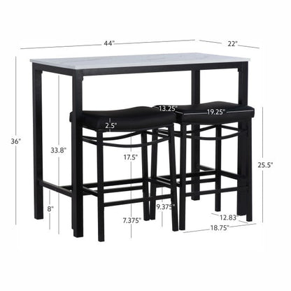 Ensemble Betty 3 pièces en similicuir effet marbre