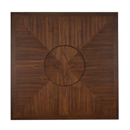 Table haute Seneca Brown avec plateau tournant