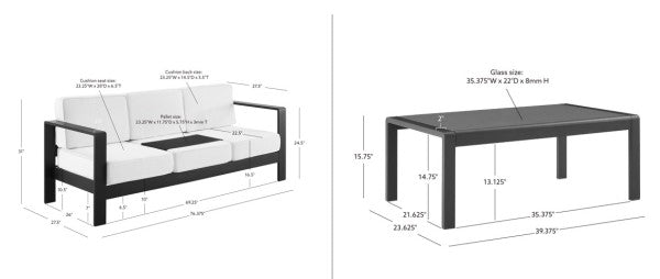 Ensemble de jardin Key Largo 3 places 2 pièces
