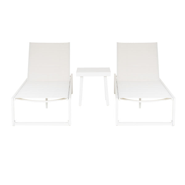 Ensemble de chaise longue et table 3 pièces Alora en aluminium