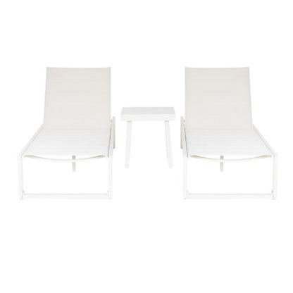 Ensemble de chaise longue et table 3 pièces Alora en aluminium