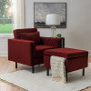 Ensemble fauteuil et repose-pieds en velours Welby Berry