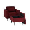 Ensemble fauteuil et repose-pieds en velours Welby Berry