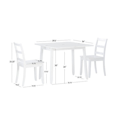 Ensemble de table à manger Ashley 3 pièces à rallonges rabattables