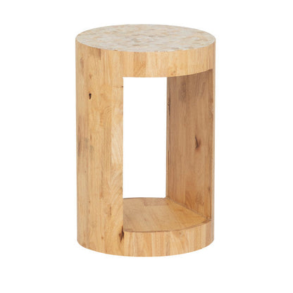 Table d'appoint Capiz beige et bois