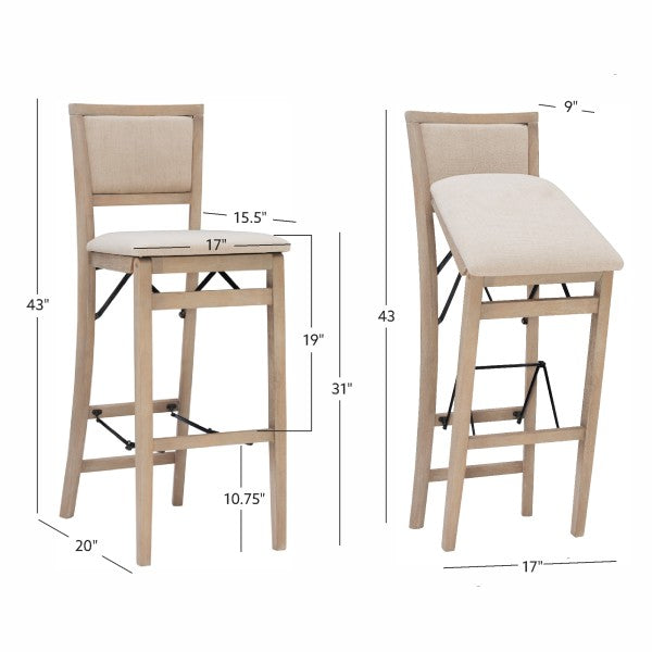Tabouret de bar pliant Keira avec dossier rembourré