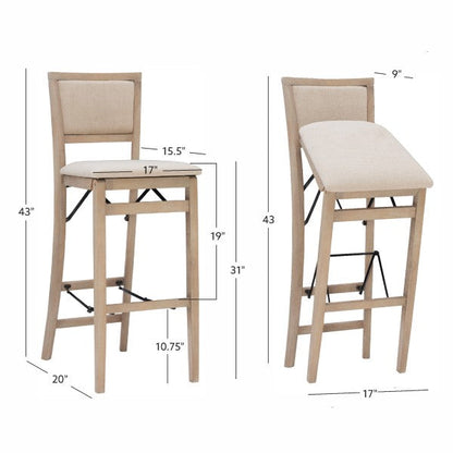 Tabouret de bar pliant Keira avec dossier rembourré