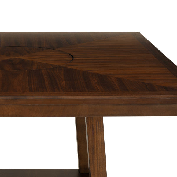 Table haute Seneca Brown avec plateau tournant