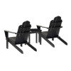 Ensemble de 2 chaises et 1 table Adirondack noires