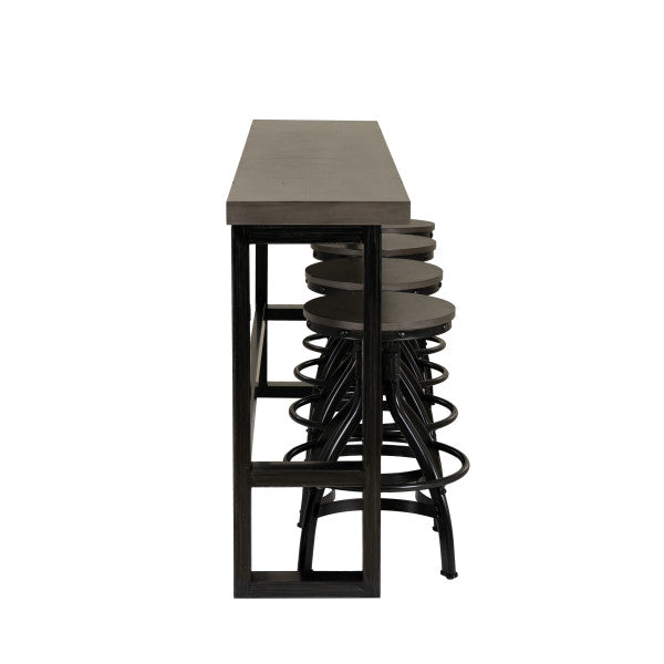 Ensemble de 5 pièces comprenant un canapé, un bar et 4 tabourets Haywood