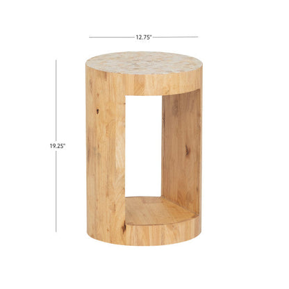 Table d'appoint Capiz beige et bois